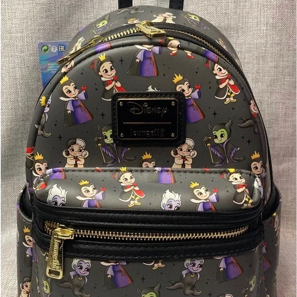 Loungefly Bags Loungefly Disney Villains Chibi Allover Print